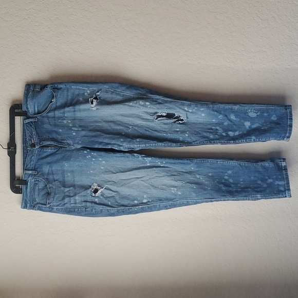 Lane Bryant Boyfriend Distressed ripped Bleach splatter Jeans Size 18 - Picture 1 of 15